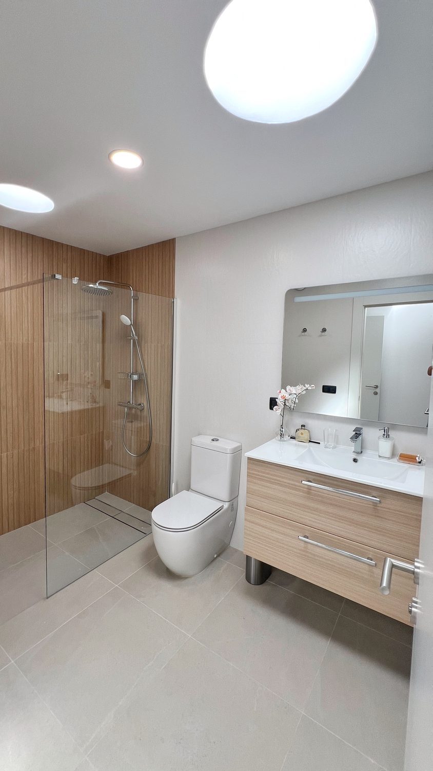 The master suite's private bathroom